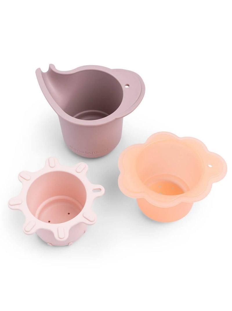Done by Deer - Jeu d'eau lot de 3 gobelets empilables Rose - Kiabi