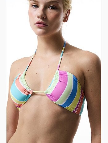 Donna reverse haut de bikini rayé à col en v penti