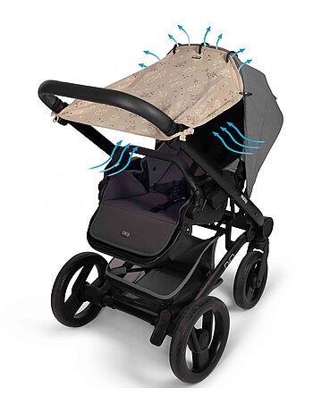 Dooky | Pare-soleil universel poussette et siège auto UV UPF50+ Romantic Leaves