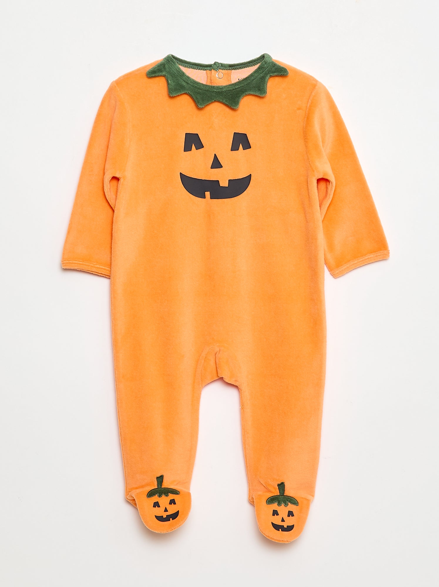 Pyjama Bébé Citrouille Halloween En Velours – Doux Et Facile à Laver - 2