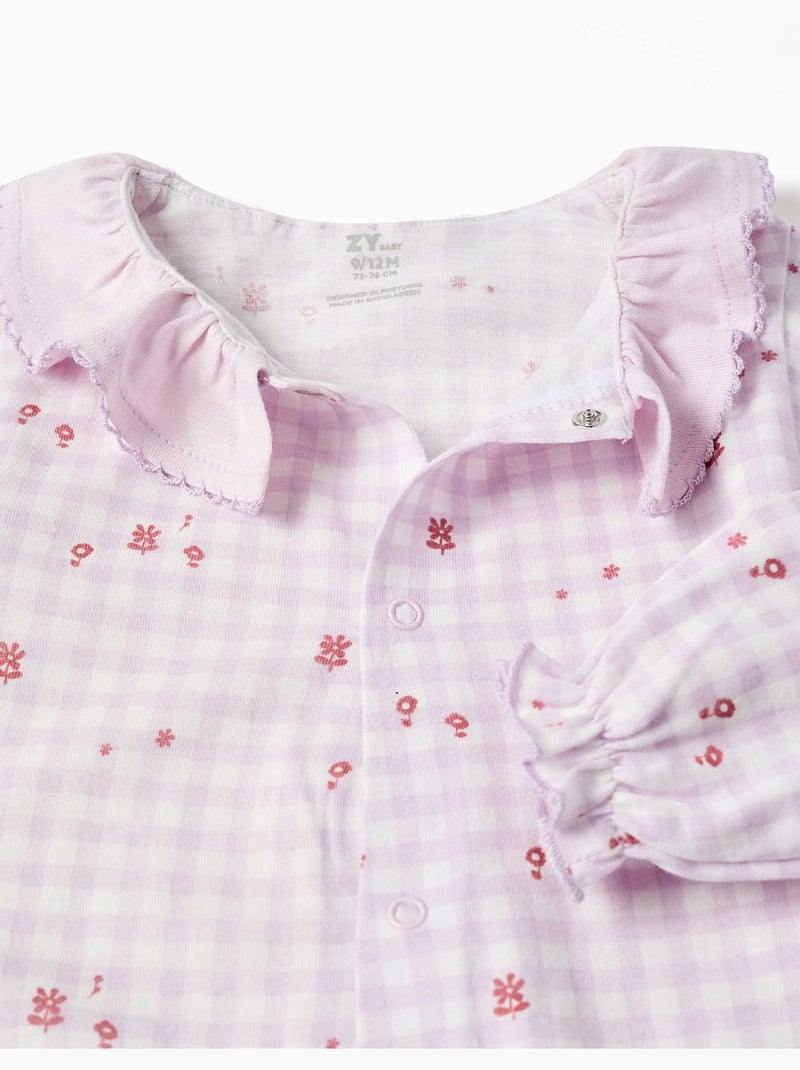 Dors-bien en coton à motif Vichy Rose clair - Kiabi