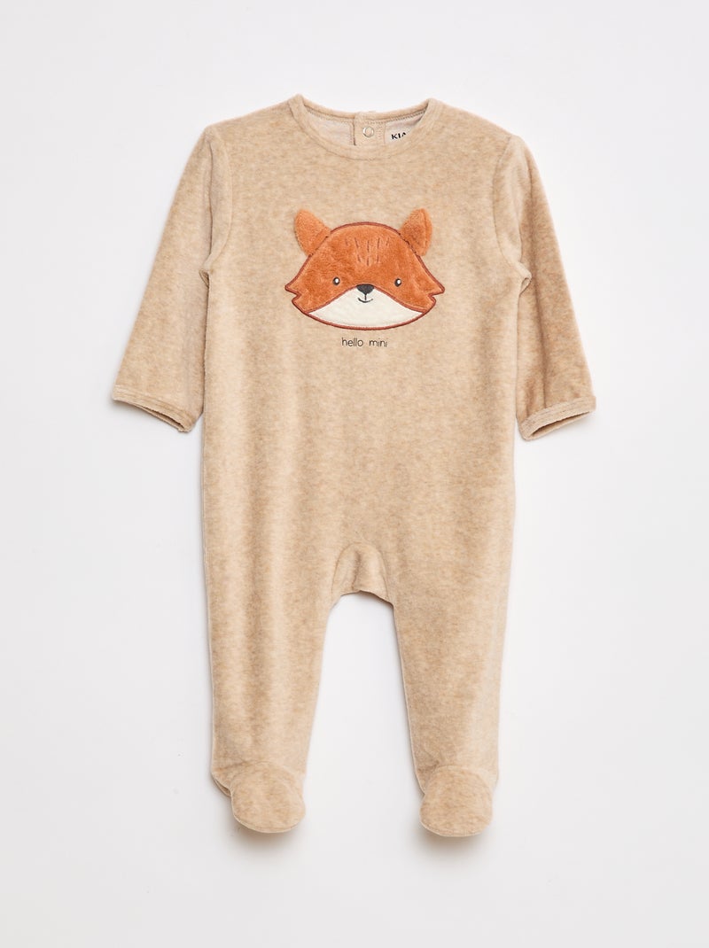 Dors bien en velours avec animation Beige - Kiabi