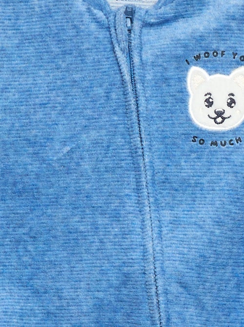 Dors-bien en velours avec ouverture zippée - Kiabi