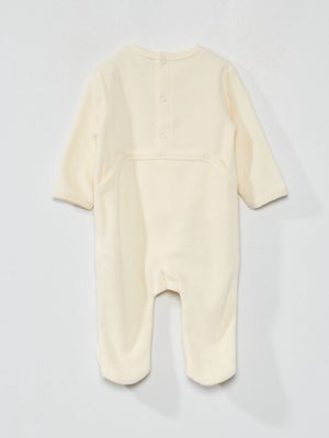 Coffret Dors-Bien + Doudou Lapin Vertbaudet - Velours Écru - Taille 3 Mois (60 Cm) - 75% Coton 25% Polyester