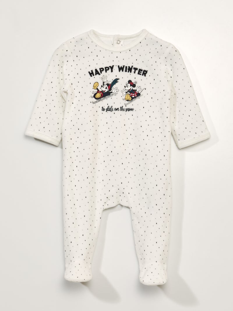 Dors-bien en velours 'Mickey' Blanc - Kiabi