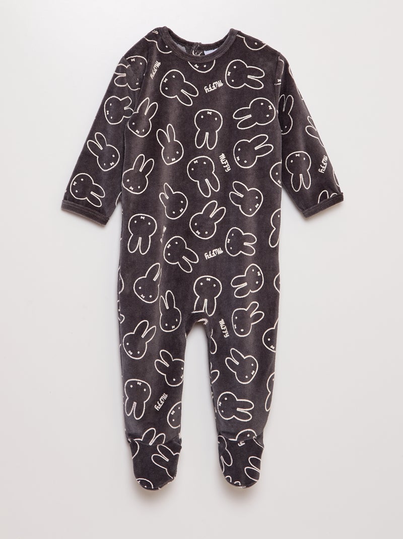 Dors bien en velours  'Miffy' Gris - Kiabi