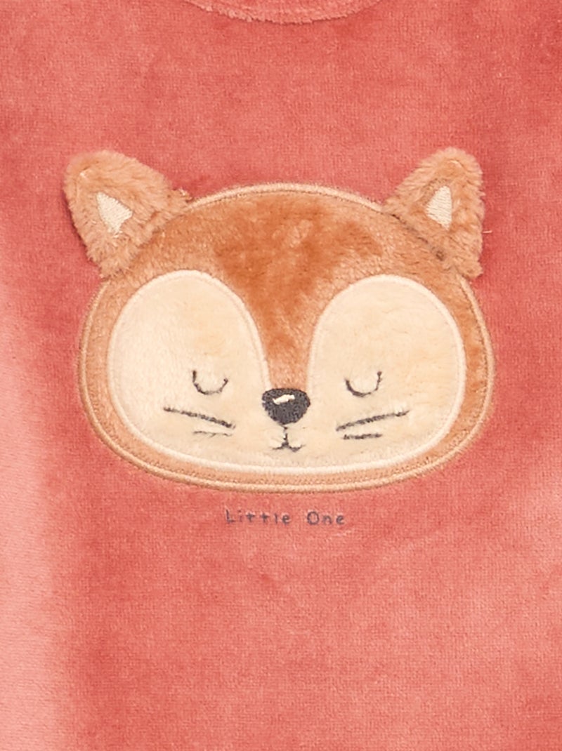 Dors bien en velours Rose - Kiabi