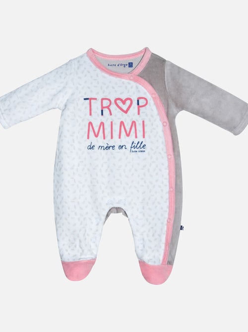 DORS BIEN INOLA VELOURS RASE OUVERTURE DEVANT NAISSANCE - Kiabi