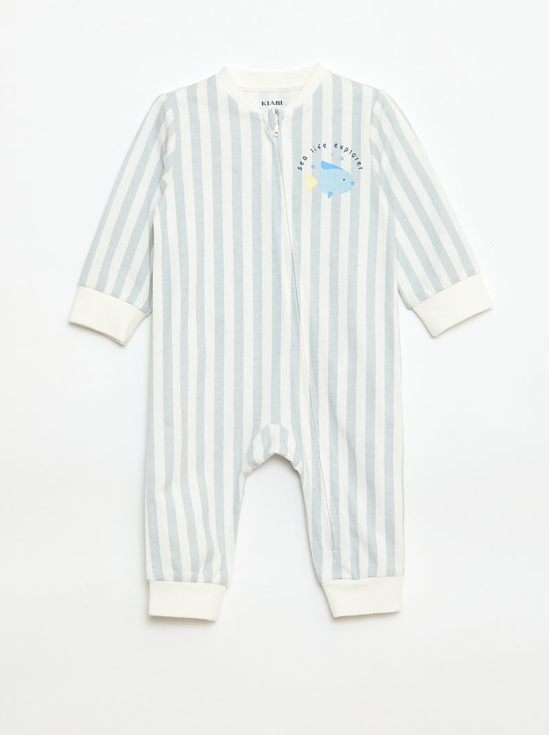 Dors-bien léger côtelé sans pieds Blanc - Kiabi