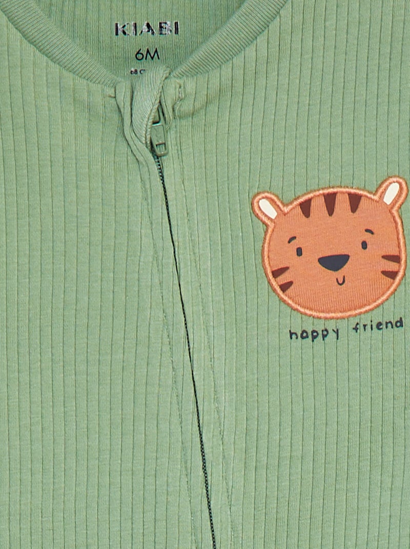 Dors-bien léger côtelé VERT - Kiabi