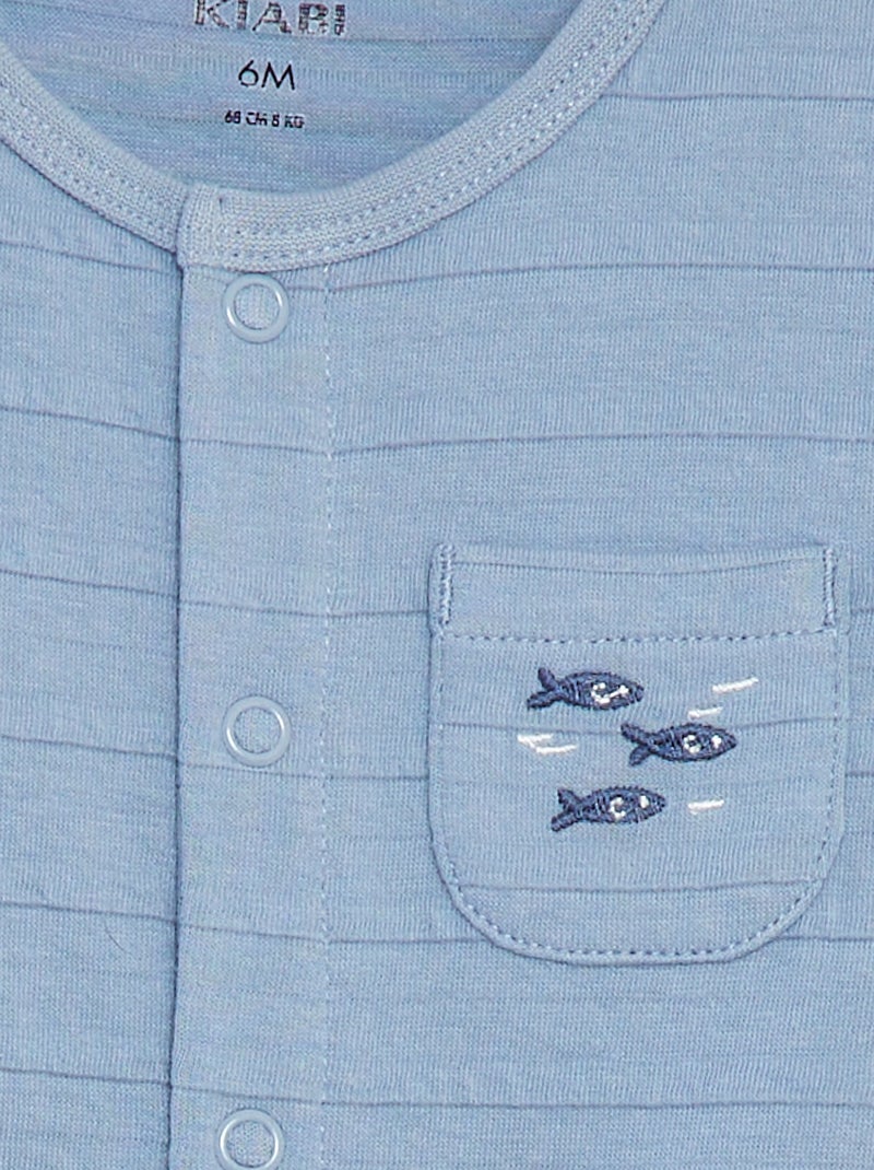 Dors-bien léger manches courtes BLEU - Kiabi