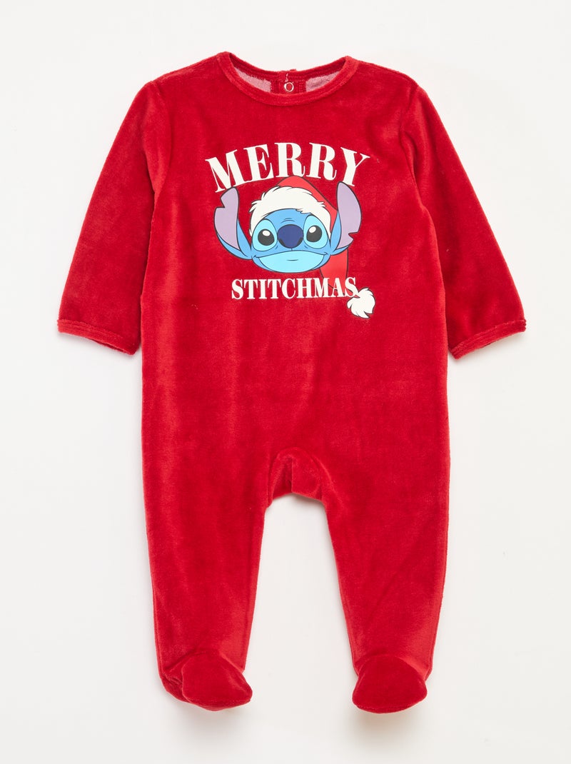 Dors bien lourd Noël 'Disney' 'Stitch' en velours coton Rouge - Kiabi