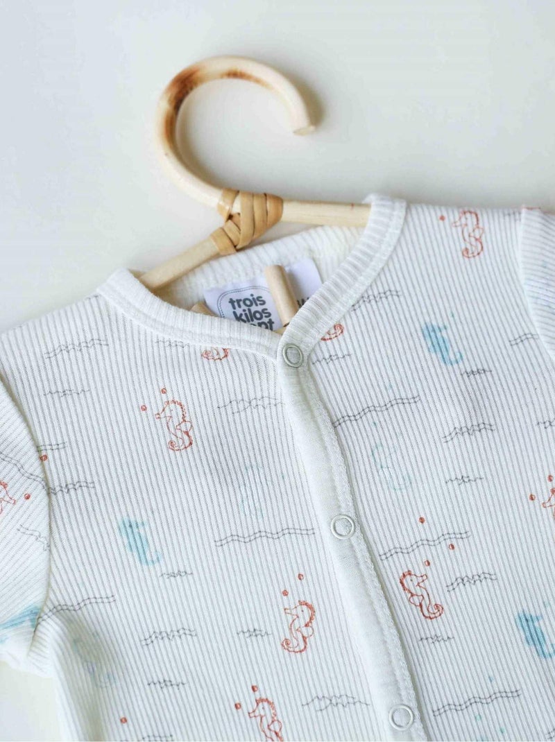 Dors-bien Maille Côtelée En Coton Blanc Beige - Kiabi