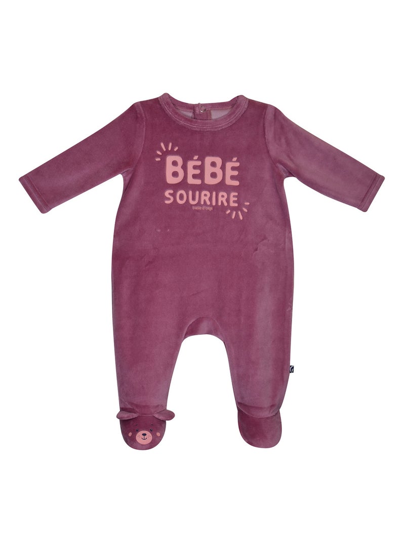 DORS BIEN MANOA VELOURS RASE PONT DOS BEBE Violet - Kiabi