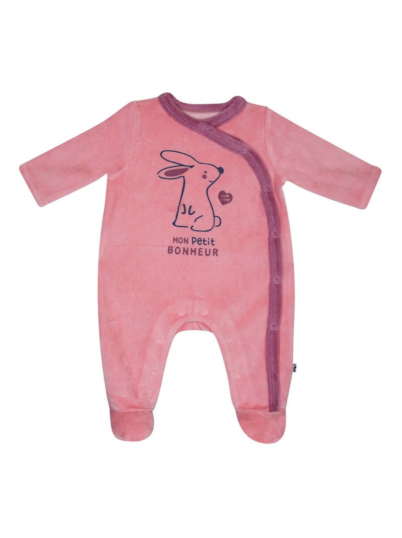 DORS BIEN MAYLINE VELOURS RASE OUVERTURE DEVANT NAISSANCE Rose - Kiabi