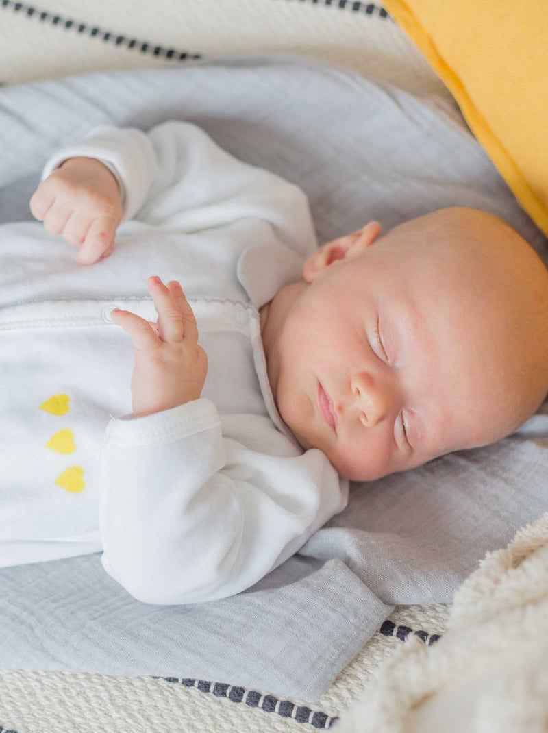 Dors bien  Motif 3 petits coeurs Blanc - Kiabi