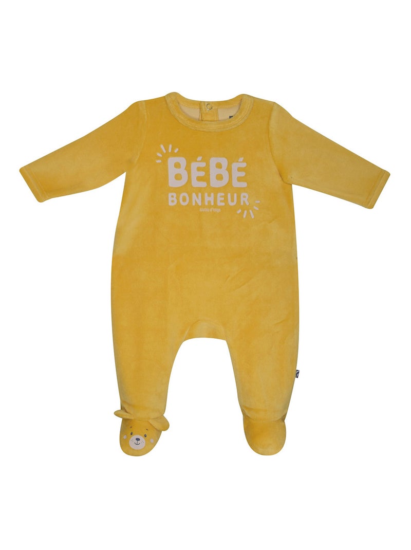 DORS BIEN MYLOU VELOURS RASE PONT DOS BEBE Jaune - Kiabi