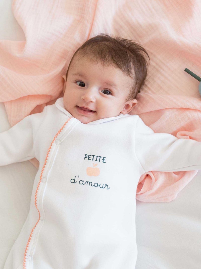 Dors Bien Ouverture Devant En Velours Blanc - Kiabi