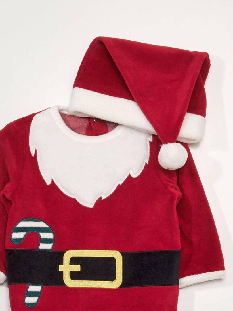 Pyjama père Noël bébé en velours - rouge, Bébé