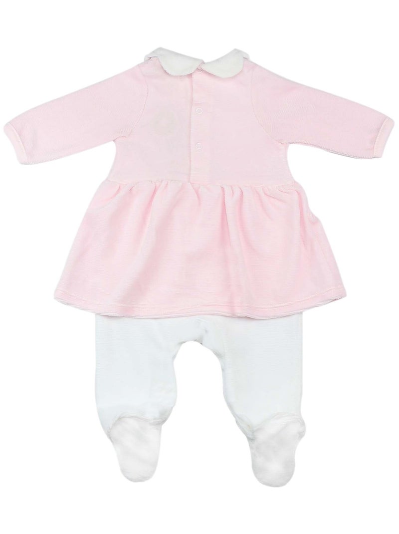 Dors-bien robe col Claudine Blanc Rose - Kiabi