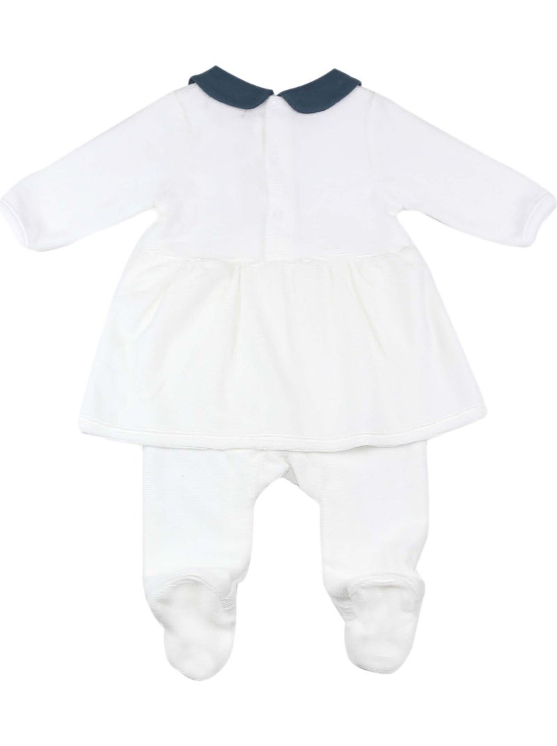 Dors-bien robe col Claudine Bleu marine - Kiabi