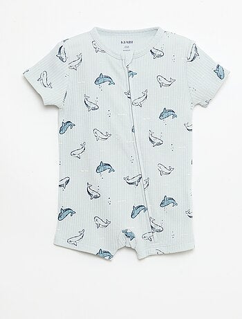 Dors bien zippé léger manches courtes all-over