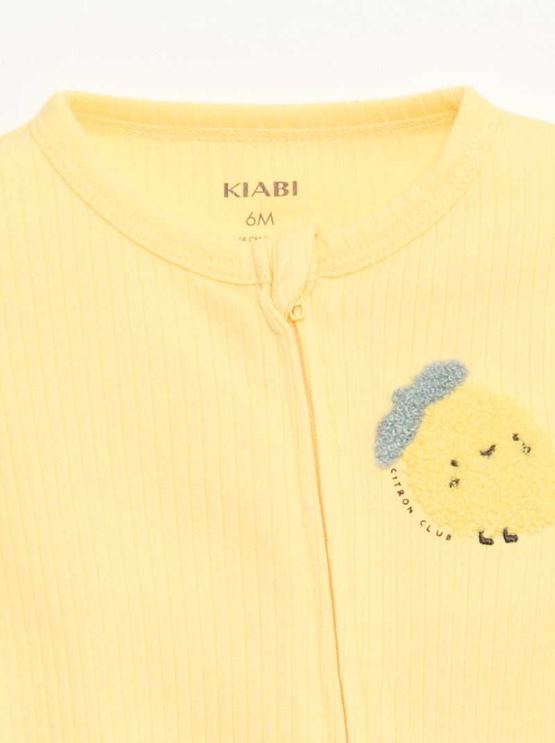 Dors bien zippé léger manches courtes Jaune - Kiabi