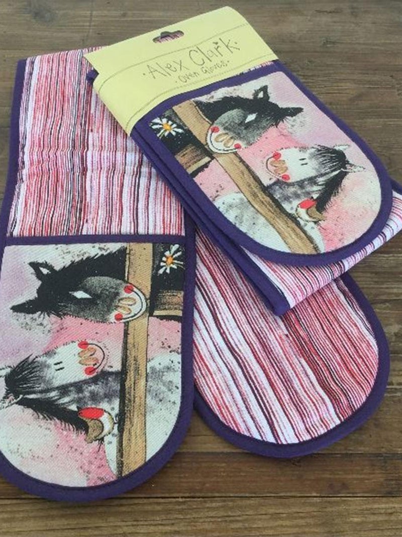 Double manique en coton chevaux par Alex Clark Rose - Kiabi