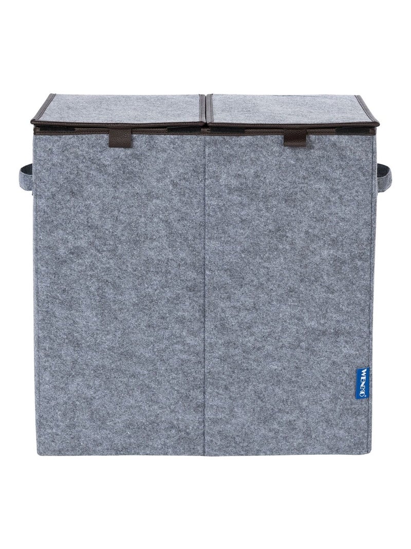 Double panier à linge en feutrine SCANDI Gris - Kiabi