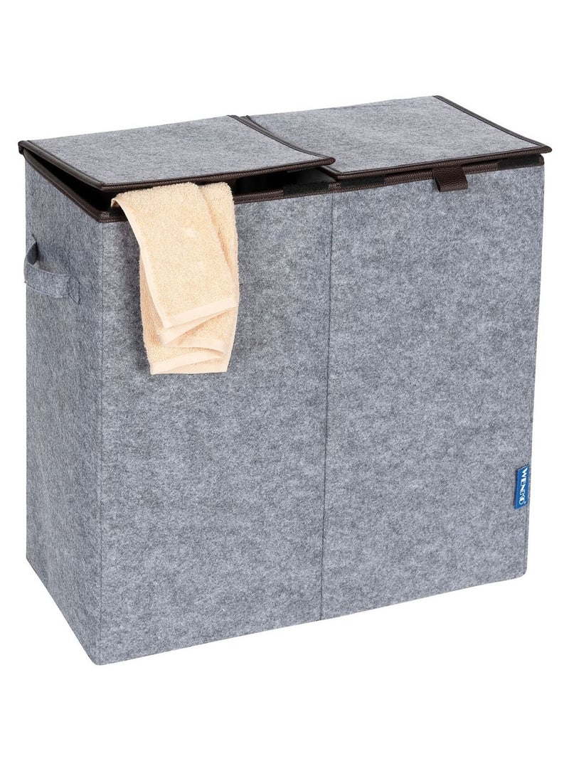 Double panier à linge en feutrine SCANDI Gris - Kiabi