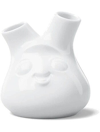 Double petit vase humeur en porcelaine hôtelière blanche 10 cm
