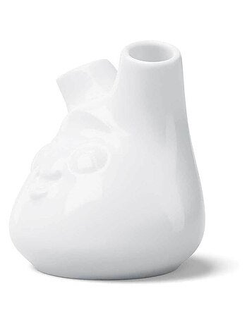 Double petit vase humeur en porcelaine hôtelière blanche 10 cm