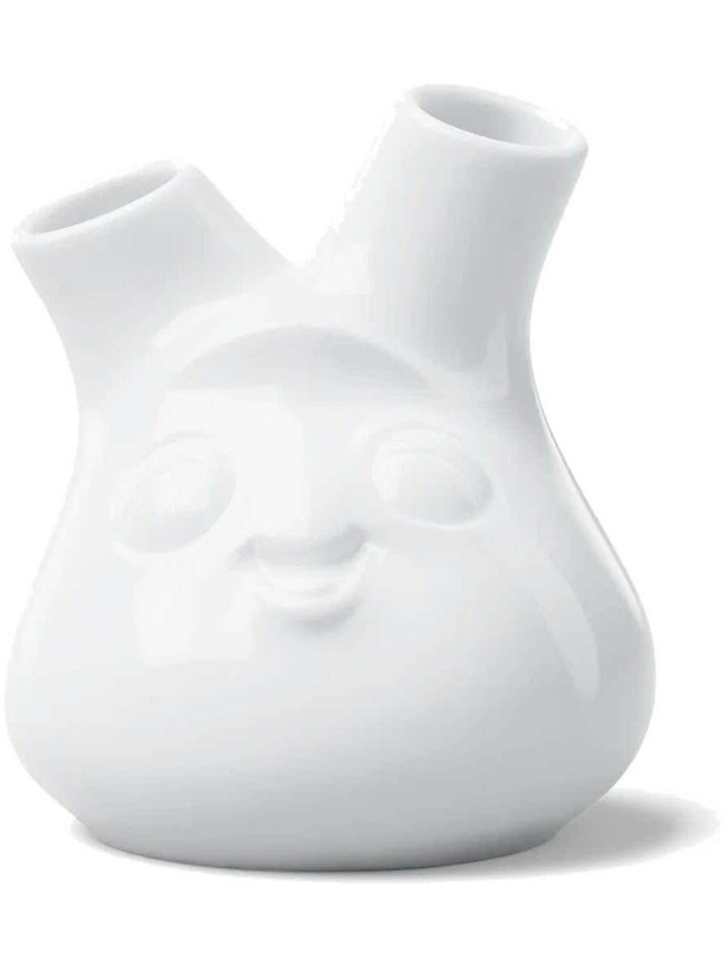 Double petit vase humeur en porcelaine hôtelière blanche 10 cm Blanc - Kiabi