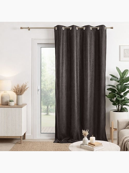 Double Rideau ameublement faux uni - Kiabi