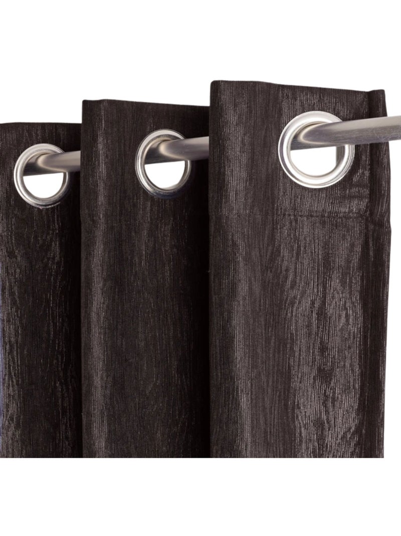 Double Rideau ameublement faux uni Marron chocolat - Kiabi