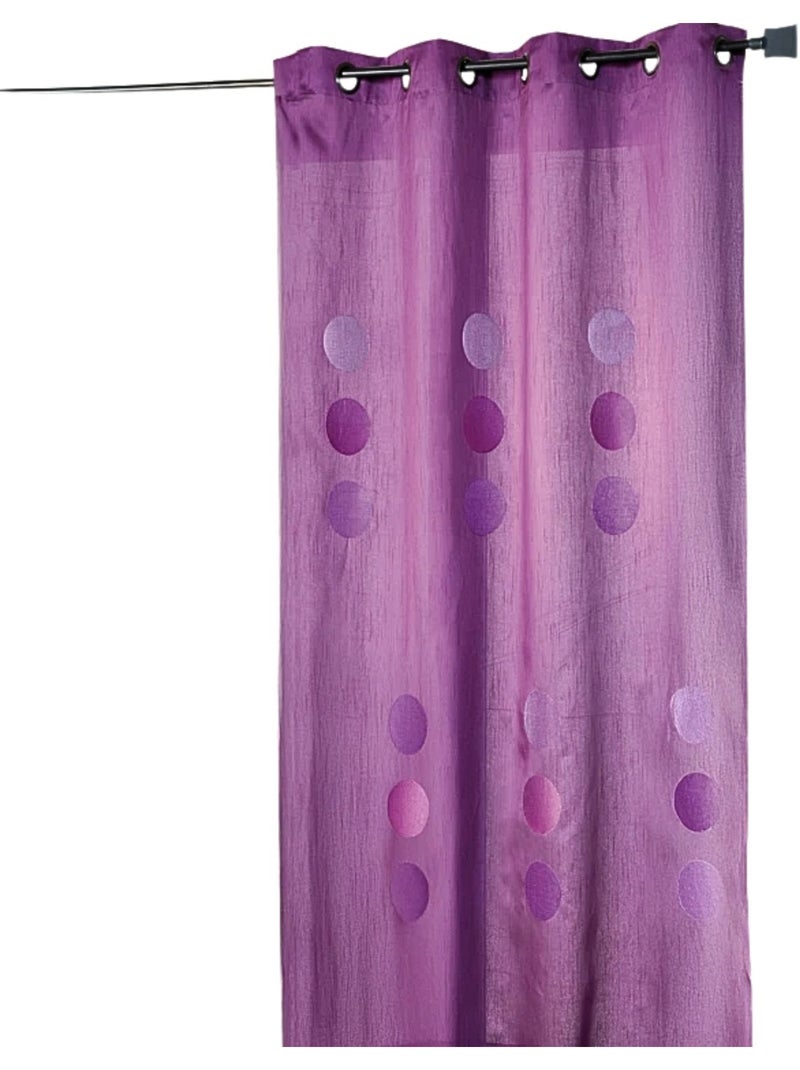 Double Rideau taffetas shantung 'gros pois' Violet prune - Kiabi
