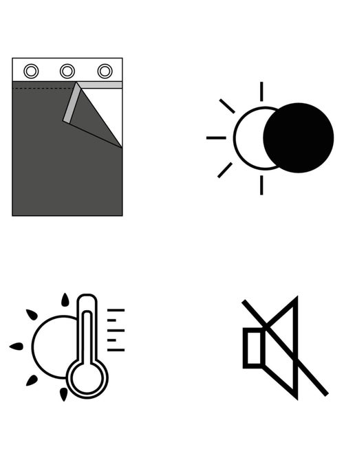 Doublure 100% occultante et thermique à velcro - Kiabi