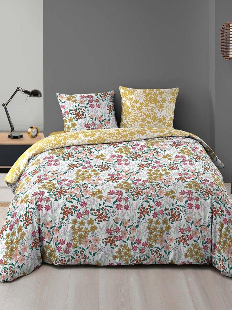 Douceur d'Intérieur - Housse de couette + 2 taies d'oreiller Claudia Jaune - Kiabi
