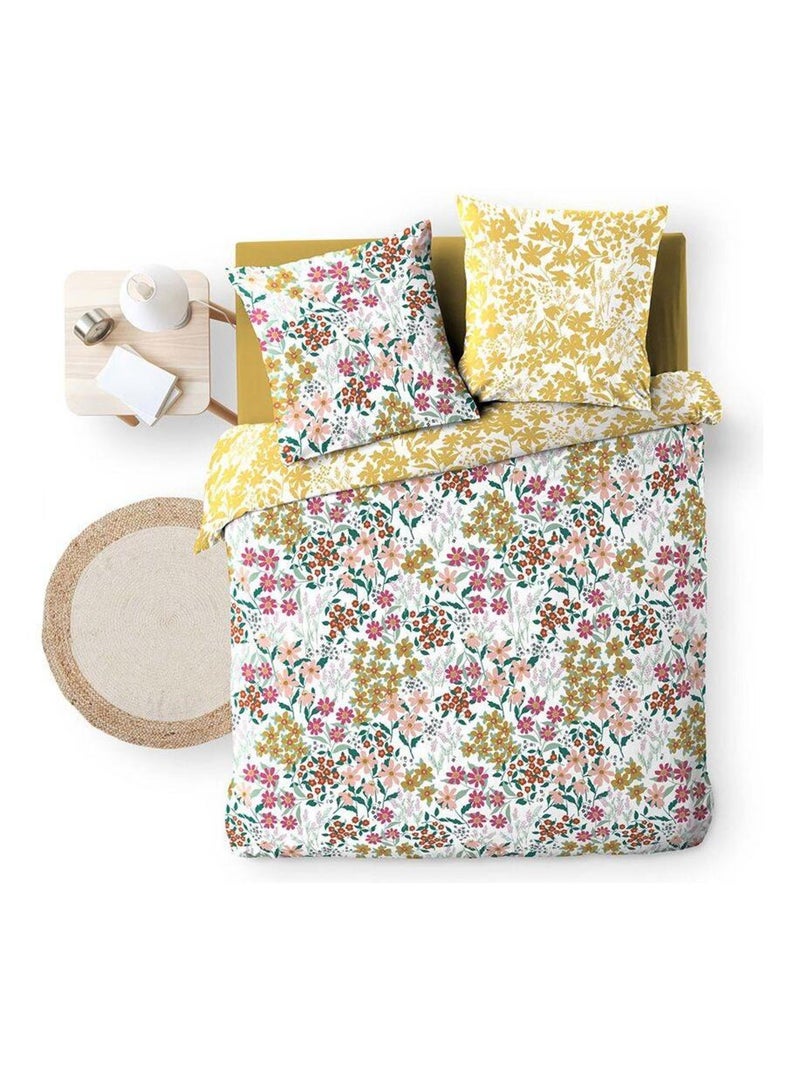 Douceur d'Intérieur - Housse de couette + 2 taies d'oreiller Claudia Jaune - Kiabi