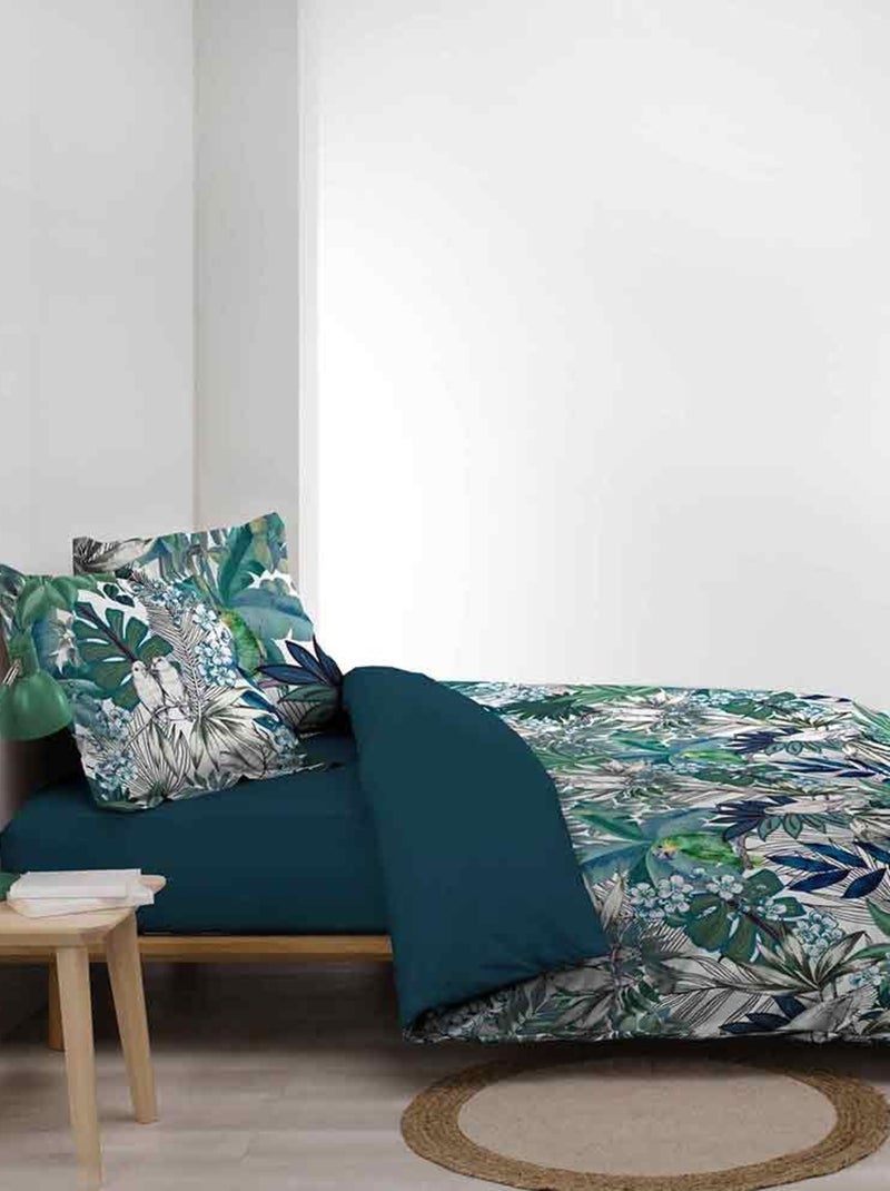 Douceur d'Intérieur - Housse de couette + 2 taies d'oreiller Colibri Vert - Kiabi