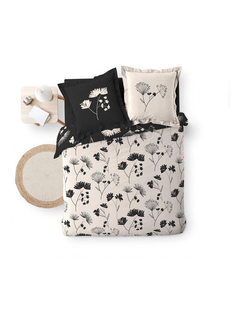 Douceur d'Intérieur - Housse de couette + 2 taies d'oreiller Iris Blanc - Kiabi