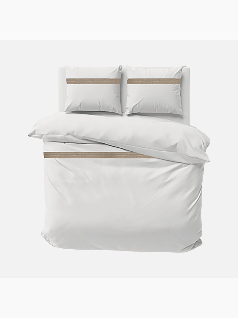 Douceur d'Intérieur - Housse de couette + 2 taies d'oreiller Laly Blanc - Kiabi