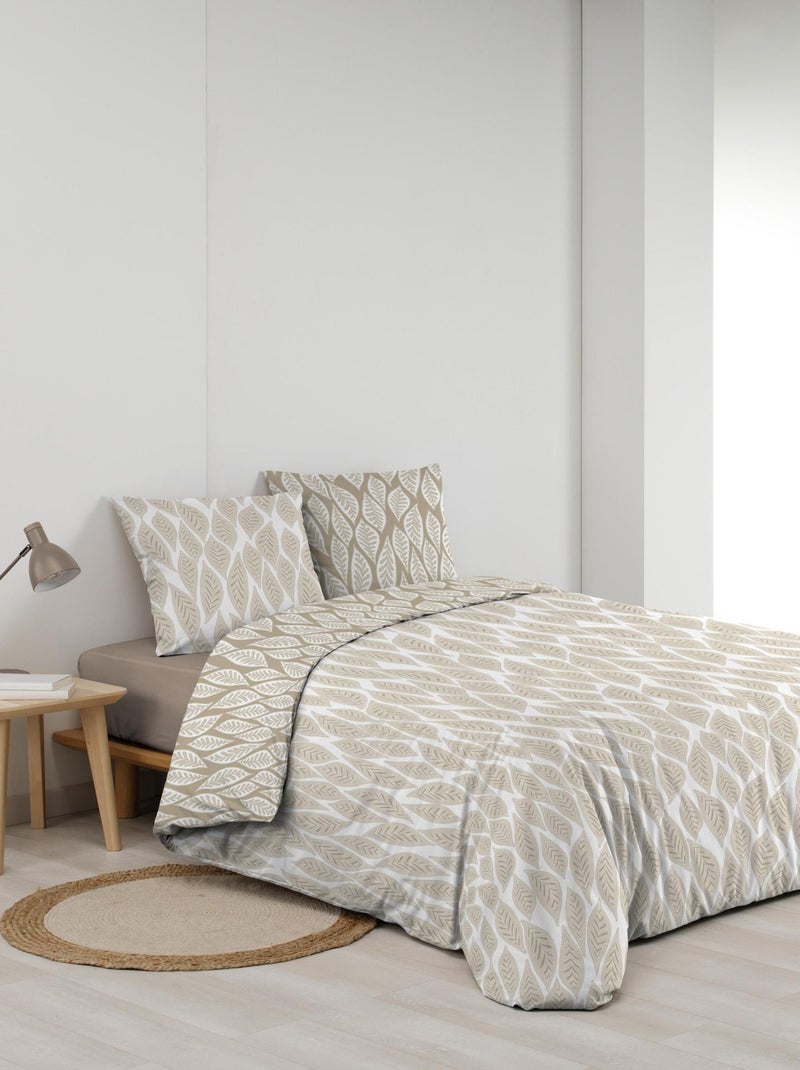 Douceur d'Intérieur - Housse de couette + 2 taies d'oreiller Mareva Beige - Kiabi