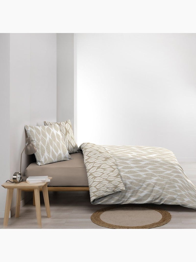 Douceur d'Intérieur - Housse de couette + 2 taies d'oreiller Mareva Beige - Kiabi