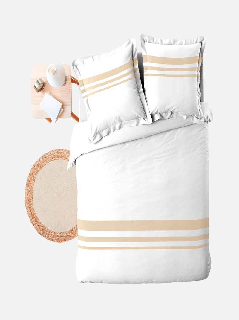 Douceur d'Intérieur - Housse de couette + 2 taies d'oreiller Margaux Blanc - Kiabi