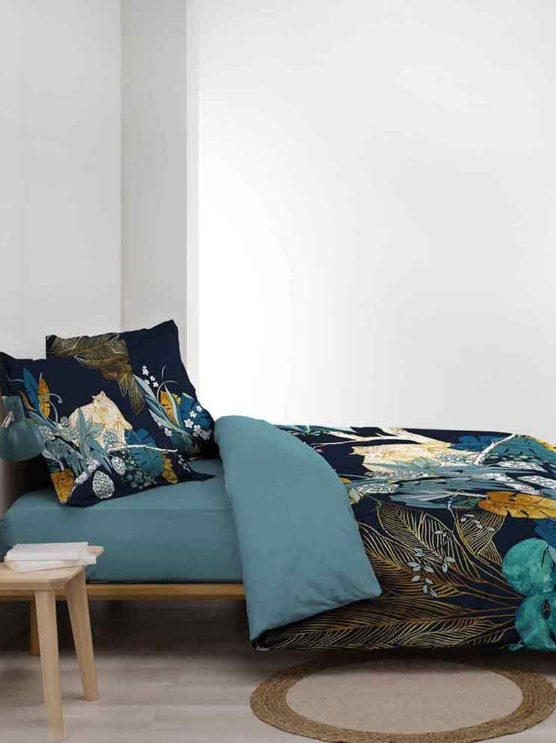Douceur d'Intérieur - Housse de couette + 2 taies d'oreiller Mistic Bleu - Kiabi