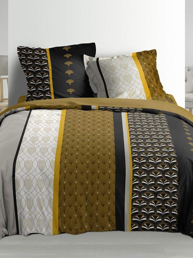 Douceur d'Intérieur - Housse de couette + 2 taies d'oreiller Smarty Moutarde - Kiabi