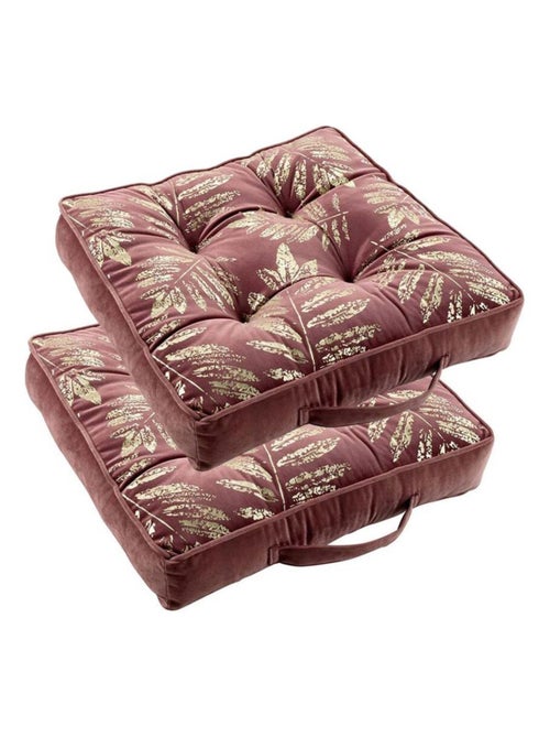 Douceur d'Intérieur - Lot de 2 coussins de sol Adelor rose - Kiabi
