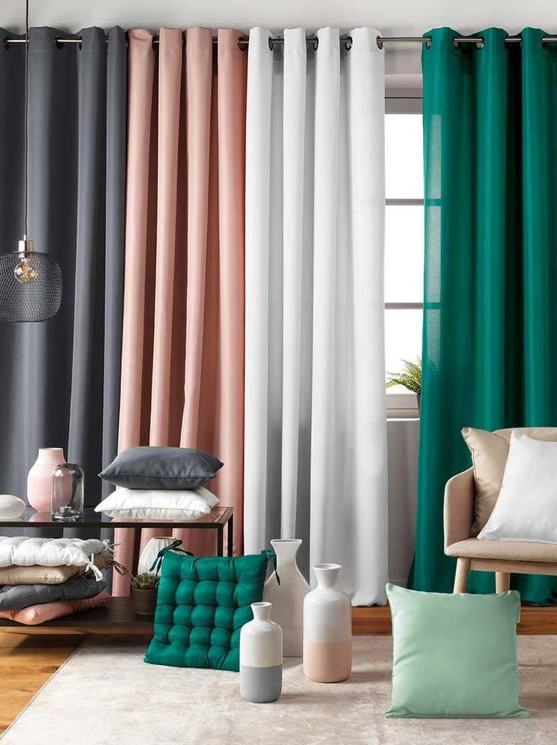 Douceur d'Intérieur - Lot de 2 rideaux Essentiel Blanc - Kiabi