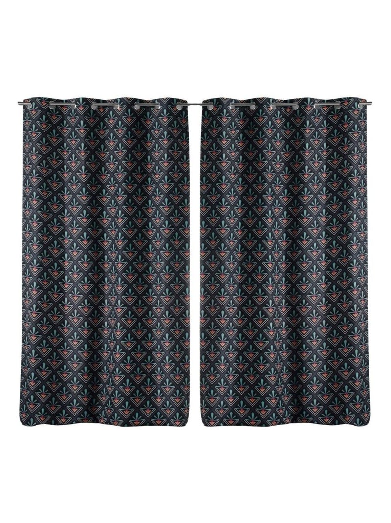 Douceur d'Intérieur - Lot de 2 rideaux Yuko Gris - Kiabi